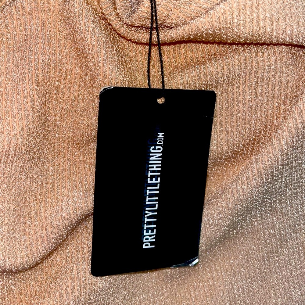 NWT SOLD OUT PLT PRETTY LITTLE THING CAMEL UNDERBUST DETAIL BODYCON DRESS